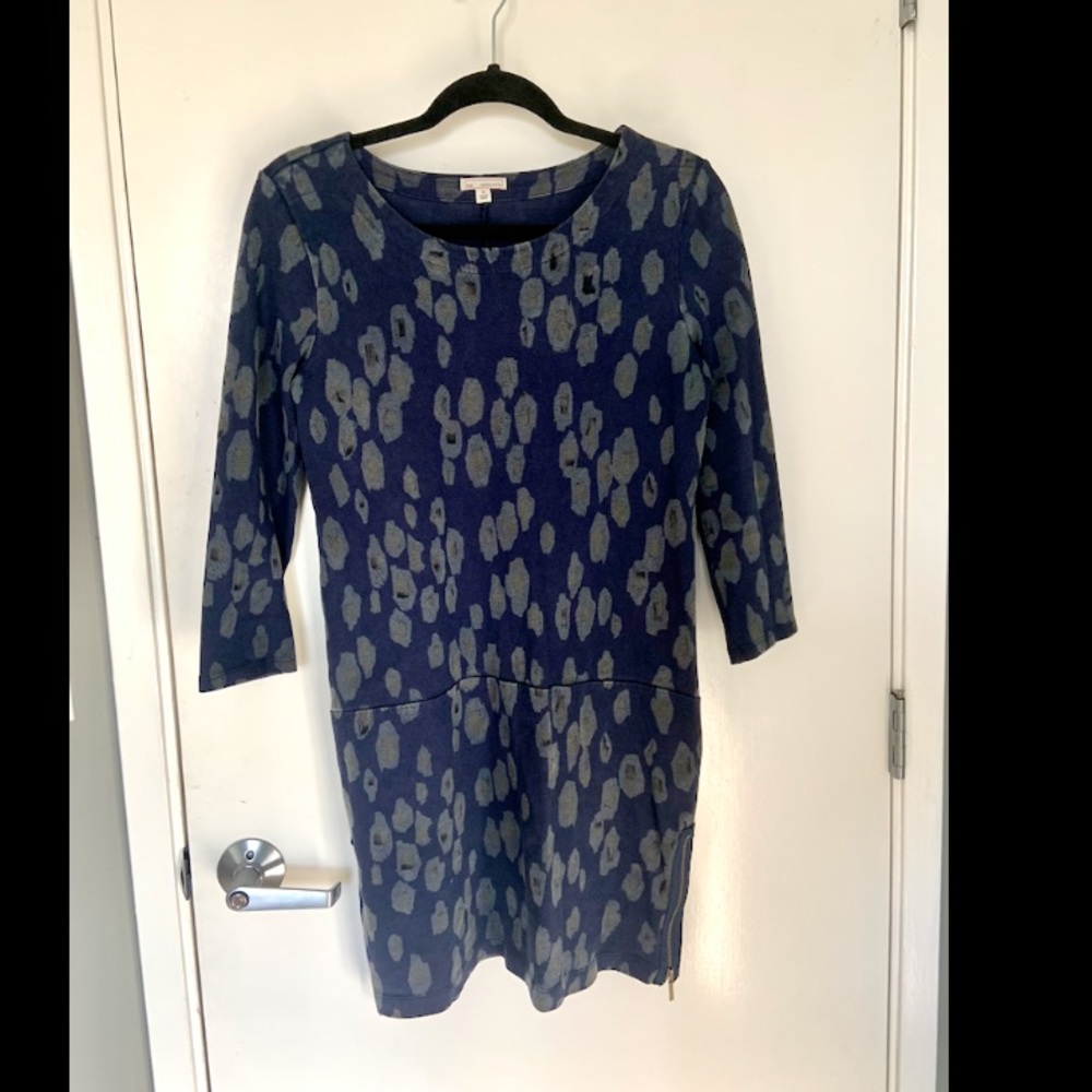 Blue leopard print dress
